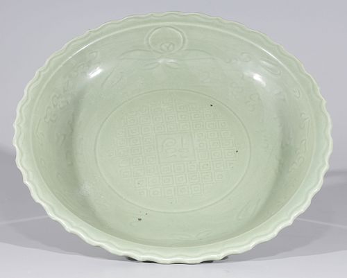 Chinese Celadon Glazed Ceramic Charger