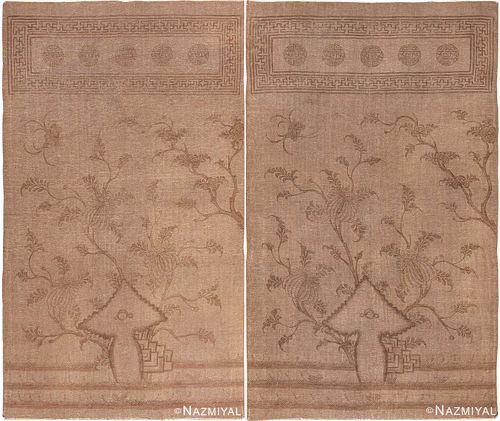 A PAIR OF ANTIQUE MONGOLIAN FLAT WEAVES. 8 ft 8 in x 5 ft 2 in (2.64 m x 1.57 m) + 8 ft 8 in x 5 ft 2 in (2.64 m x 1.57 m).