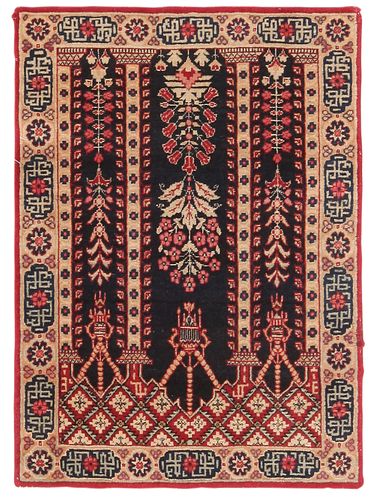 ANTIQUE PERSIAN KERMAN RUG - No reserve. 2 ft 5 in x 1 ft 9 in (0.73m x 0.53m)