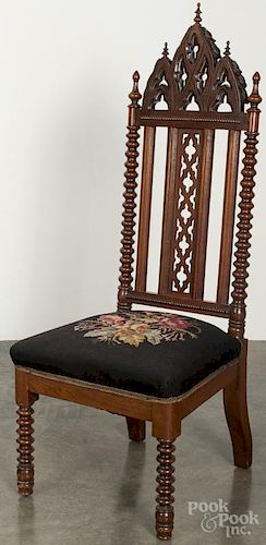 Victorian gothic back side chair. Provenance: The Estate of Katherine K. Gaeth