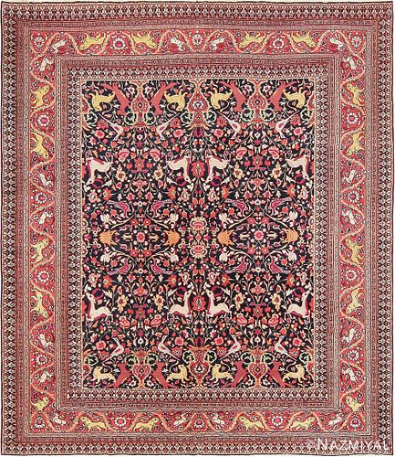 ANTIQUE PERSIAN KHORASSAN RUG. 11 ft x 9 ft 6 in (3.35 m x 2.9 m)