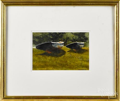 William Bracken (American 20th c.), watercolor of two boats, signed lower right, 7 1/4'' x 10 1/2''.