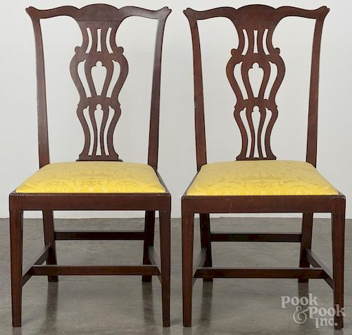 Pair of Federal style mahogany dining chairs, late 19th c.