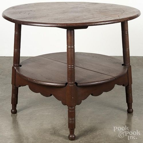 Sheraton pine and poplar center table, 19th c., 29'' h., 35 3/4'' w.