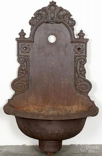 Cast iron lavabo, early 20th c., 28'' h.