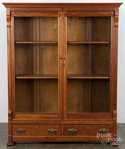 Victorian cherry bookcase, 63 1/4'' h., 48'' w. Provenance: The Estate of Katherine K. Gaeth