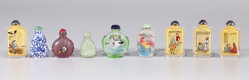 A Group of Nine Various Chinese Snuff Bottles