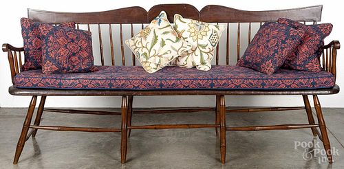 Rodback Windsor settee, ca. 1830, 36'' h., 76 1/2'' w. Provenance: The Estate of Mark and Joan Eaby