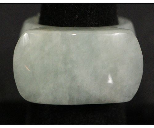 PALE GREEN JADE CHINESE ARCHERS RING