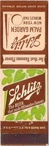1939 Schlitz Beer 116mm long WI-SCHLITZ-20 Schlitz Palm Garden at the 1939 NY Worlds Fair