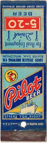 1939 Pilot Beer/5-20 Beer 115mm long WI-ZIEG-3 Self-Advertising