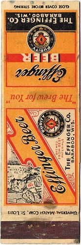 1933 Effinger Beer 122mm long WI-EFF-1 Self-Advertising