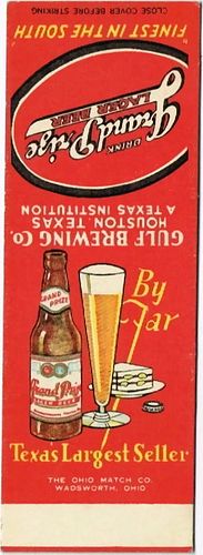 1935 Grand Prize Beer (sample) 113mm long TX-GULF-1 Finest In The South