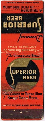 1938 Superior Beer 113mm long TX-SUP-2 Self-Advertising