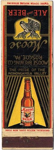 1938 Moose Ale and Beer 114mm long PA-MOOSE-2 Longneck Bottle