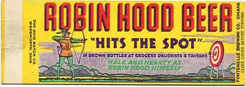 1933 Robin Hood Beer (sample) NE-FONT-1 Hale and Hearty as Robin Hood Himself