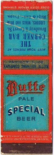 1935 Butte Pale Special Beer 114mm long MT-BUTTE-2 Corner Bar Broadway & Covert Streets -Â  Rilpi & Lake
