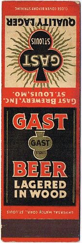 1934 Gast Quality Lager Beer (sample) 121mm long MO-GAST-1 