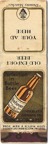 1935 Old Export Brand Beer 118mm long MD-CUMB-3 Your Ad Here