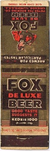 1933 Fox DeLuxe Beer 121mm long IL-FOX-1 Good Taste Suggests It