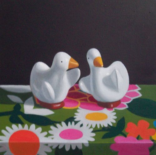 Maureen O'Connor, Ducks on Floral Fabric