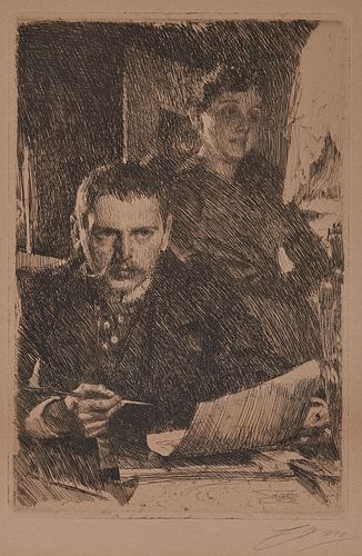 ANDERS ZORN, (Swedish, 1860-1920), Zorn and His Wife, 1890