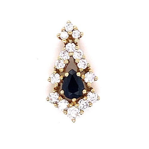 18k Diamond Sapphire Pendant