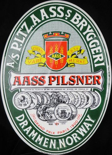 Aass Pilsner Beer (Norway) oval TOC Sign