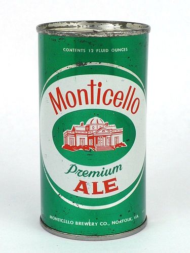 1965 Monticello Premium Ale Juice Tab Can T95-04j