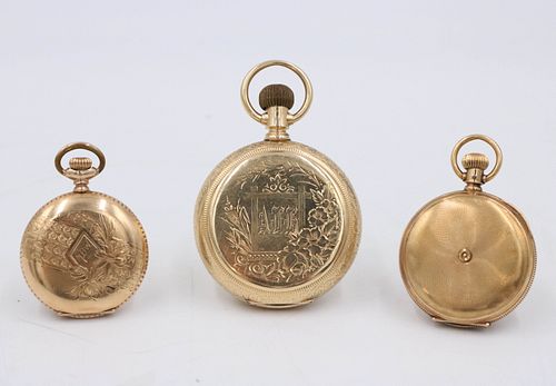 Two Vintage Elgin 14K Gold Pocket Watches