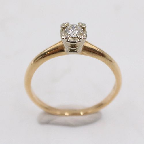 Vintage 14K Diamond Engagement Ring