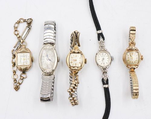 Group of 5 Vintage Ladies Timepieces, Longines