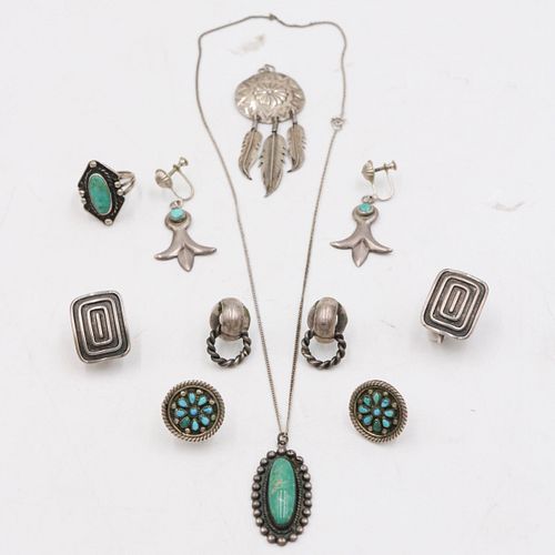 Group of Silver & Turquoise Jewelry