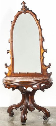 Victorian walnut pier mirror, late 19th c., 78'' h., 34 1/4'' w.