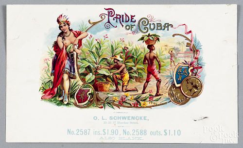 O. L. Schwencke cigar box sample label, ca. 1900, Pride of Cuba.