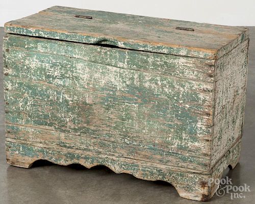Painted pine storage box, ca. 1900, 15 1/2'' h., 24'' w.