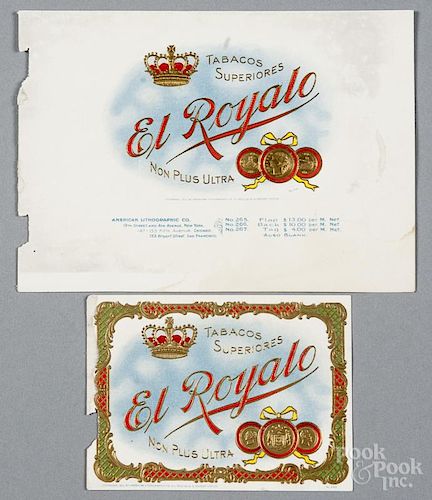 Sixteen U. S. Seal cigar box outer labels, ca. 1900, 4 1/4'' x 4 1/4''