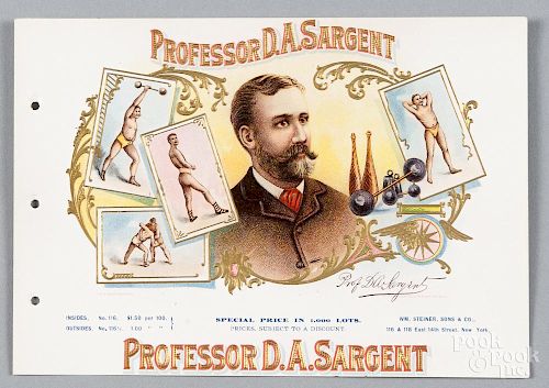 Wm. Steiner, Sons & Co. cigar box sample label, ca. 1900, Professor D. A. Sargent.