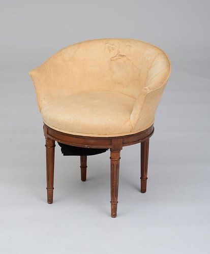 LOUIS XVI STYLE STAINED FRUITWOOD DRESSING TABLE CHAIR
