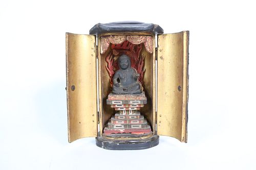Case of Zushi and Metal Plaque of Fudo Myoo