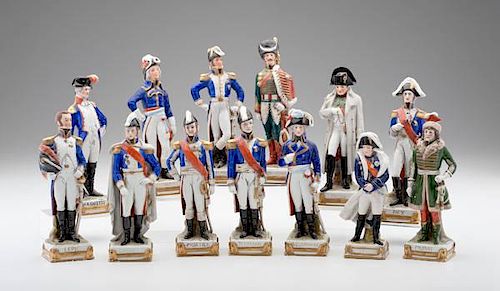 Napoleon and His Marshals Porcelain Figurines, Lot of 13 