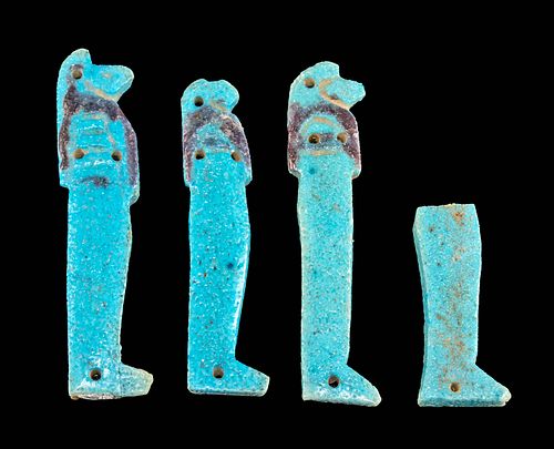 4 Egyptian Faience Amulets - Sons of Horus