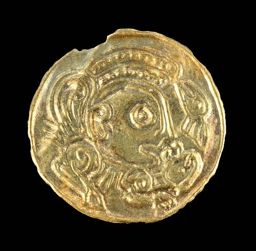 4th C. Pre-Viking Gold Bracteate Amulet w/ Odin
