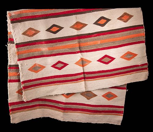 Vibrant 19th C. Navajo Woven Wool Rug Dazzler
