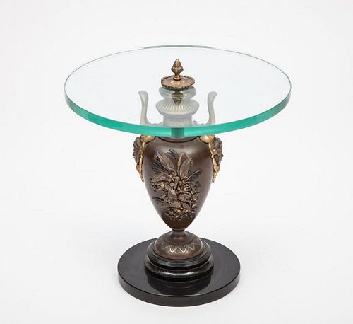 Napoleon III Gilt-Metal-Mounted Metal Urn, Now Mounted as a Low Table