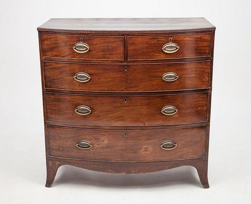 George III Mahogany Bow-Fronted Chest of Drawers