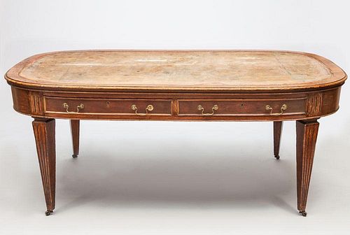 George III Style Oak Oval Writing Desk