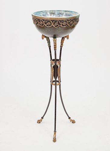 Neoclassical Style Gilt-Metal Jardinière, in the Manner of Oscar Bach