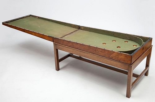 Victorian Mahogany Fold-Top Bagatelle Table, on Later Stand