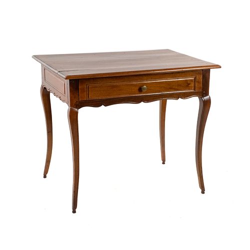 French Regence Style One Drawer Walnut Side Table